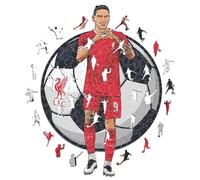 Iconic Puzzles - Liverpool, Darwin Nuñez, Rompecabezas de Madera con Licencia Oficial, 100% sostenible, Regalo para Adultos y niños, Talla S, 150 Piezas