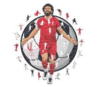 Iconic Puzzles - Liverpool, Mohamed Salah, Rompecabezas de Madera con Licencia Oficial, 100% Sostenible, Regalo para Adultos y Niños, Talla S, 150 Piezas
