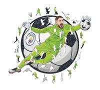 Iconic Puzzles - Manchester City, Gianluigi Donnarumma, Rompecabezas de Madera con Licencia Oficial, Regalo para Adultos y Niños, Talla S, 150 Piezas