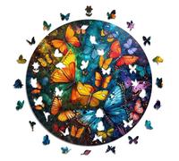 Iconic Puzzles - Mariposas Mágicas, Animales de fantasía, Puzzle de Madera 100% Sostenible, Regalos para Niños y Adultos, Talla L, 600 Piezas