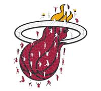 Iconic Puzzles - Miami Heat, Logo, Puzzle de Madera con Licencia Oficial de la NBA, 100% Sostenible, Talla L, 500 Piezas