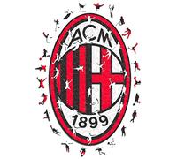 Iconic Puzzles - Milan, Logo, Rompecabezas de Madera con Licencia Oficial, 100% sostenible, Regalo para Adultos y niños, Talla L, 500 Piezas