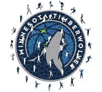 Iconic Puzzles - Minnesota Timberwolves, Logo, Puzzle de Madera con Licencia Oficial de la NBA, 100% Sostenible, Talla S, 150 Piezas