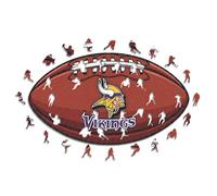 Iconic Puzzles - Minnesota Vikings, Logo, Rompecabezas de Madera con Licencia Oficial de la NFL, 100% sostenible, Regalo para Adultos y niños, Talla M, 270 Piezas