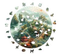 Iconic Puzzles - Muralla China, Puzzle de Madera 100% Sostenible, Regalos para Niños y Adultos, Talla M, 350 Piezas