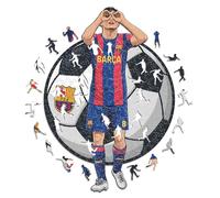 Iconic Puzzles - Pedri, Barcelona, Producto Oficial, Puzzles de Madera para Adultos y Niños, Madera 100% Sostenible, Tamaño L 500 Piezas
