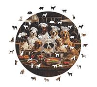 Iconic Puzzles - Perros Chef, Animales de fantasía, Puzzle de Madera 100% Sostenible, Regalos para Niños y Adultos, Talla S, 200 Piezas