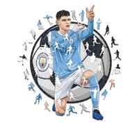 Iconic Puzzles - Phil Foden 2026, Manchester City, Rompecabezas de Madera con Licencia Oficial, 100% sostenible, Regalo para Adultos y niños, Talla M, 270 Piezas
