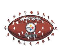 Iconic Puzzles - Pittsburgh Steelers, Logo, Rompecabezas de Madera con Licencia Oficial de la NFL, 100% sostenible, Regalo para Adultos y niños, Talla L, 500 Piezas