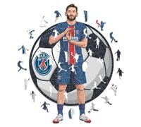 Iconic Puzzles - PSG, Khvicha Kvaratskhelia, Rompecabezas de Madera con Licencia Oficial, 100% Sostenible, Regalo para Adultos y Niños, Talla S, 150 Piezas