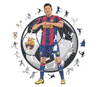 Iconic Puzzles - Robert Lewandoski, Barcelona, Producto Oficial, Puzzles de Madera para Adultos y Niños, Madera 100% Sostenible, Tamaño L 500 Piezas