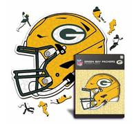 Iconic Puzzles- Rompecabezas de Madera, Color Green Bay Packers, Talla L (GreenBayPackersHelmet L)