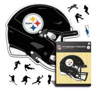 Iconic Puzzles- Rompecabezas de Madera, Color Pittsburgh Steelers, Talla M (PittsburghSteelersHelmet M)