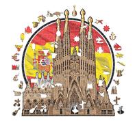 Iconic Puzzles - Sagrada Família, Puzzles de Madera para Adultos y Niños, Madera 100% Sostenible, Tamaño S 150 Piezas