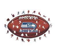Iconic Puzzles - Seattle Seahawks, Logo, Rompecabezas de Madera con Licencia Oficial de la NFL, 100% sostenible, Regalo para Adultos y niños, Talla L, 500 Piezas