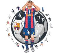 Iconic Puzzles- Wooden Barcelona, Pedri Puzzle de Madera, Color, S, 150 Pcs (sostenible)