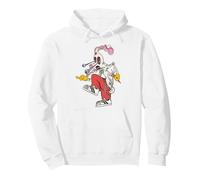 Icónica Obra de Arte de Blink 182 Roger Rabbit Rock Band Sudadera con Capucha, Unisex para Adultos, Blanco, XXL