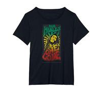 Icónico póster Musical de Bob Marley Un Amor Camiseta, Mujer Tallas Grandes, Negro, 6XL Grande