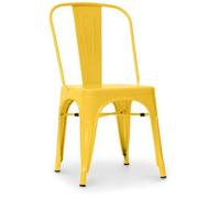 Iconik Interior Industrial Style Silla de Acero para Comedor - Diseño Industrial - Nueva Edición - Stylix Amarillo