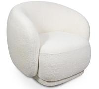 Iconik Interior Sillón acolchado de tejido rizado - Diseño curvado - Drisela Blanco