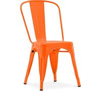 Iconik Interior Tolix Style Silla de comedor - Diseño industrial - Acero - Nueva edición - Stylix Orange