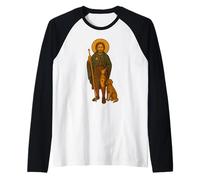 Icono católico Cristiano de San Roque Camiseta Manga Raglan