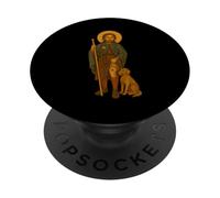 Icono católico Cristiano de San Roque PopSockets PopGrip Adhesivo