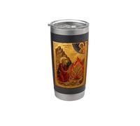 Icono católico de Moisés y la zarza ardiente Vaso térmico de acero inoxidable de doble pared