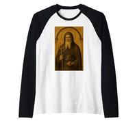 Icono católico de San Antonio Abad Camiseta Manga Raglan