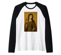Icono católico de Santa Clara de Asís Camiseta Manga Raglan