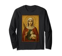 Icono católico de Santa Inés Manga Larga