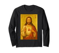 Icono católico del Sagrado Corazón de Jesús Manga Larga