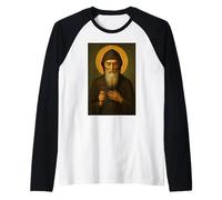 Icono católico Romano de San Charbel Camiseta Manga Raglan