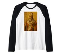 Icono católico Romano de San Cirilo de Alejandría Camiseta Manga Raglan