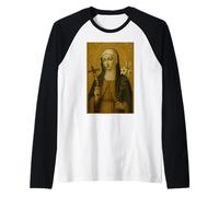 Icono católico Romano de Santa Catalina de Siena Camiseta Manga Raglan