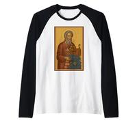 Icono Cristiano ortodoxo del profeta Noé sosteniendo el Arca Camiseta Manga Raglan