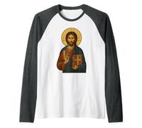 Icono Cristiano ortodoxo Jesucristo el Maestro Camiseta Manga Raglan