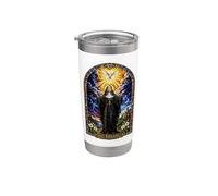Icono de arte católico gótico católico paloma santa escolástica Vaso térmico de acero inoxidable de doble pared