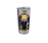 Icono de arte católico gótico católico paloma santa escolástica Vaso térmico de acero inoxidable de doble pared
