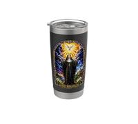 Icono de arte católico gótico católico paloma santa escolástica Vaso térmico de acero inoxidable de doble pared
