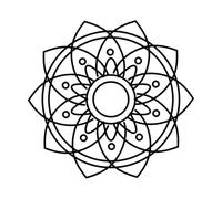 Icono de estilo de línea decorativa vintage de mandala floral Calcomanías de grabado 67.2x70.4cm Incluye kit de película de transferencia Negro