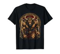 Icono de Guerrero de mitología del Laberinto Griego Antiguo minotauro Camiseta gráfica económica, Hombre, Negro, XL