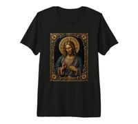 Icono de Iglesia ornamentada de Jesucristo Sagrada Fe Diseño artístico Camiseta Premium
