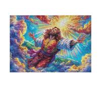 Icono de Jesús en el Mar Tormentoso Puzzle 300 Piezas Cartón Blanco Premium para Expertos Desconectar Estrés Alivio Ansiedad Garantía Satisfacción Regalo Creativo 300 PCS