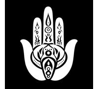 icono de la mano de Buda Pegatinas de pared 40x51.2cm No se cae Blanco