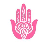 icono de la mano de Buda Pegatinas de pared de vinilo 40x51.2cm Embellecimiento de paredes Rosa