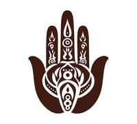 icono de la mano de Buda Pegatinas de pared de vinilo 40x51.2cm No daña la superficie de la pared Café