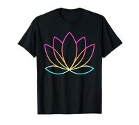 Icono De Meditación Zen Minimalista Esquema De Loto De Gradiente Ancho Camiseta