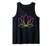 Icono De Meditación Zen Minimalista Esquema De Loto De Gradiente Ancho Camiseta sin Mangas