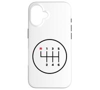 Icono de patrón de palanca de cambios manual de coche (6 velocidades) Carcasa para iPhone 16